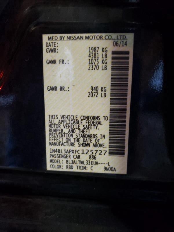 2015 NISSAN ALTIMA 3.5 1N4BL3APXFC125727