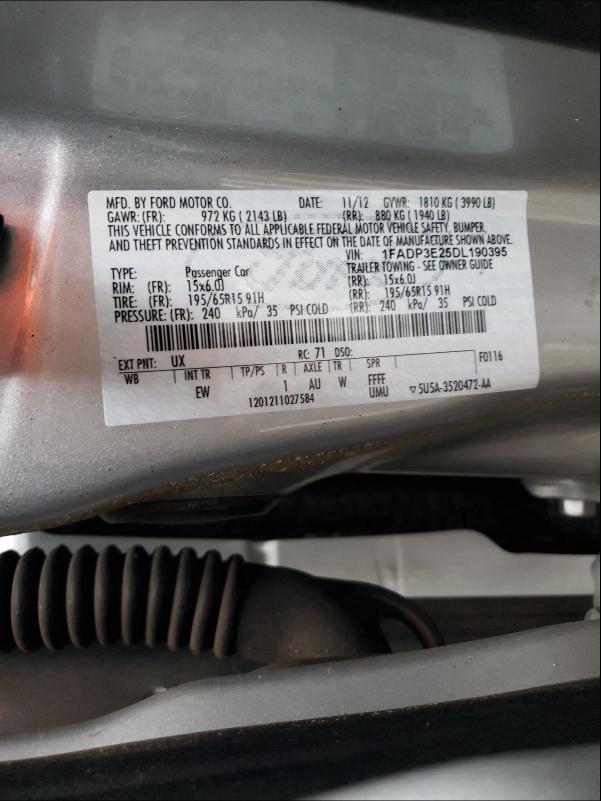 2013 FORD FOCUS S 1FADP3E25DL190395