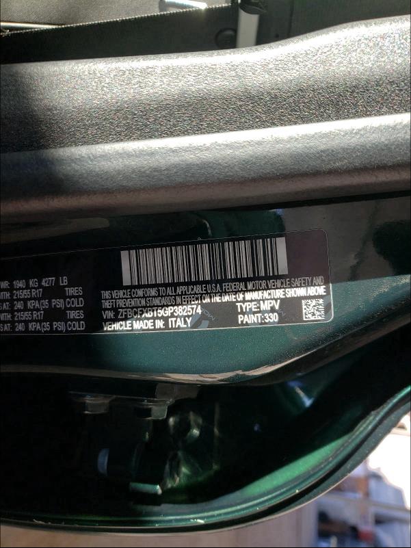 2016 FIAT 500X EASY ZFBCFXBT5GP382574