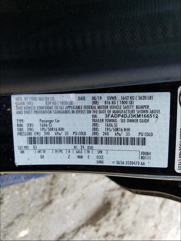 2019 FORD FIESTA ST 3FADP4DJ3KM166512