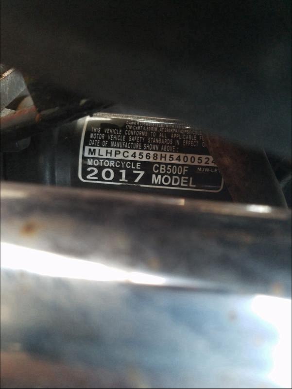 2017 HONDA CB500 F MLHPC4568H5400524