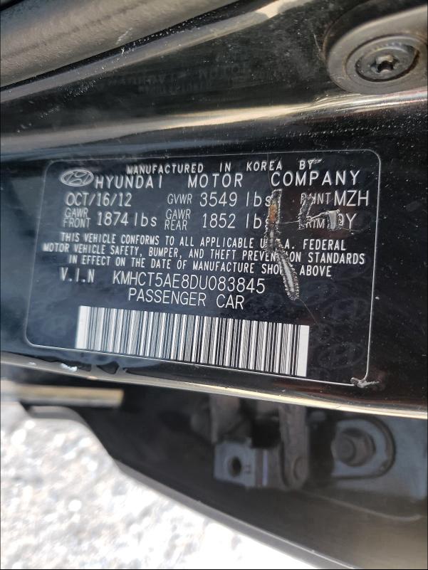 2013 HYUNDAI ACCENT GLS KMHCT5AE8DU083845