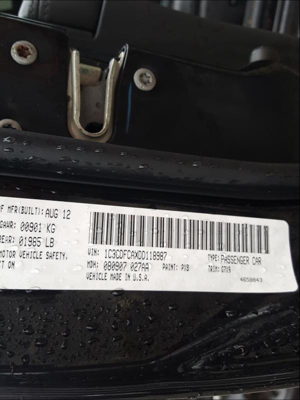 2013 DODGE DART LIMIT 1C3CDFCAXDD118987
