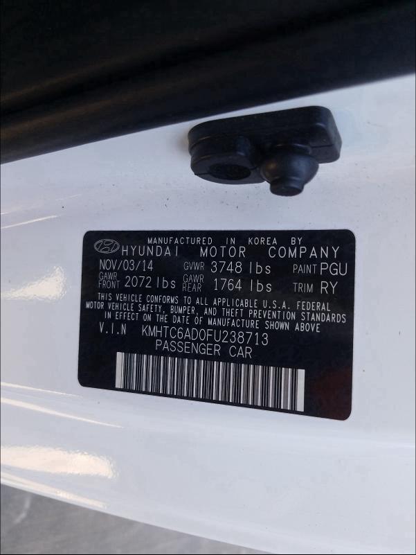 2015 HYUNDAI VELOSTER KMHTC6AD0FU238713