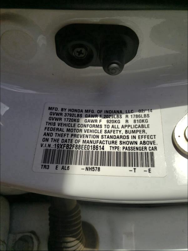 2014 HONDA CIVIC EX 19XFB2F88EE018614