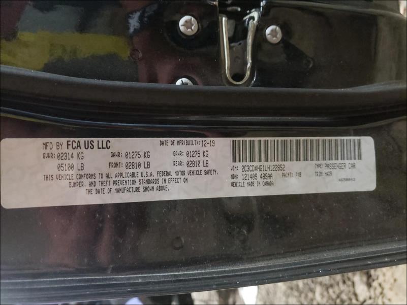 2020 DODGE CHARGER GT 2C3CDXHG1LH122852