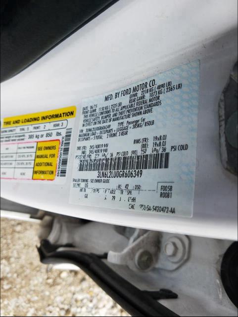 2016 LINCOLN MKZ HYBRID 3LN6L2LU0GR606349