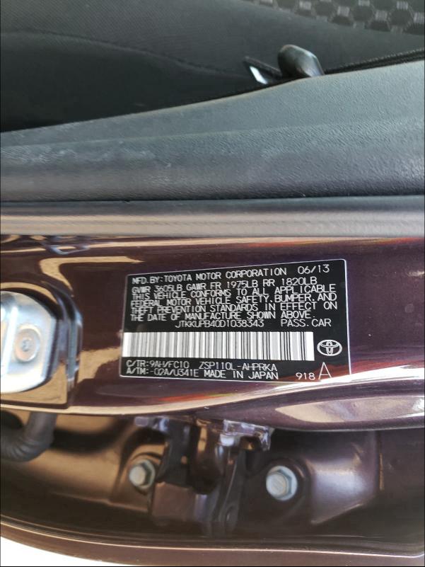 2013 TOYOTA SCION XD JTKKUPB40D1038343