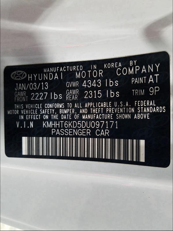 2013 HYUNDAI GENESIS CO KMHHT6KD5DU097171