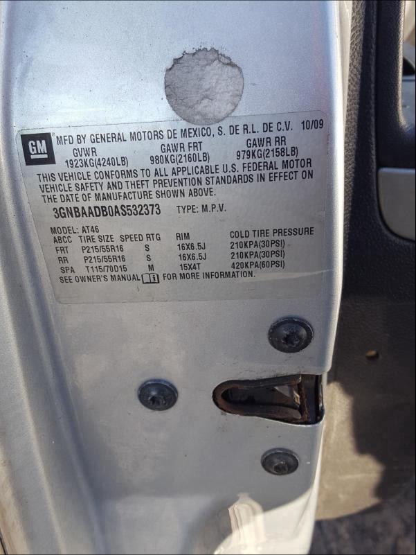 2010 CHEVROLET HHR LS 3GNBAADB0AS532373