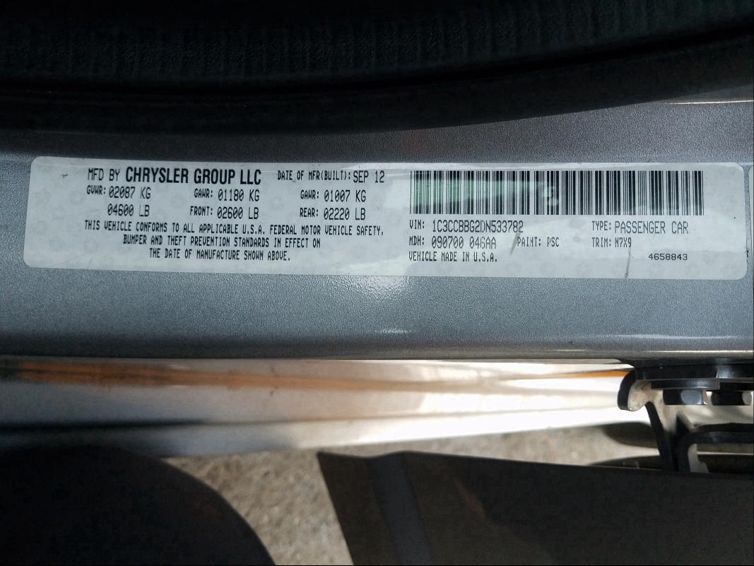 2013 CHRYSLER 200 TOURIN - 1C3CCBBG2DN533782