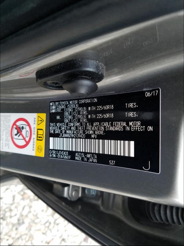 2017 LEXUS NX 200T BA JTJBARBZ9H2139420