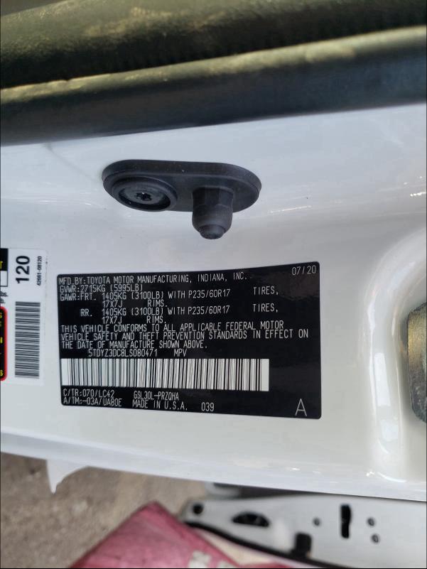 2020 TOYOTA SIENNA XLE - 5TDYZ3DC8LS080471