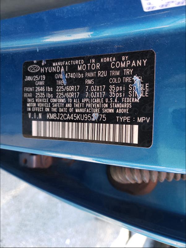 2019 HYUNDAI TUCSON KM8J2CA45KU952775