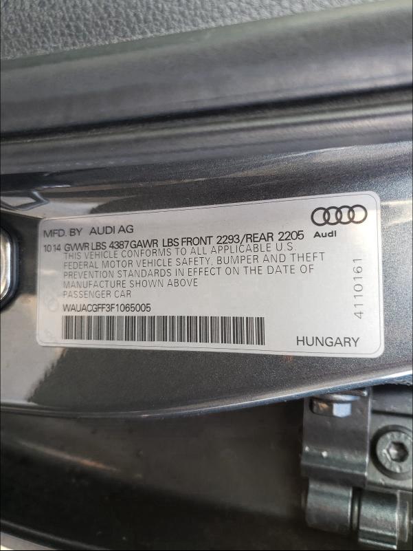 2015 AUDI A3 PREMIUM WAUACGFF3F1065005