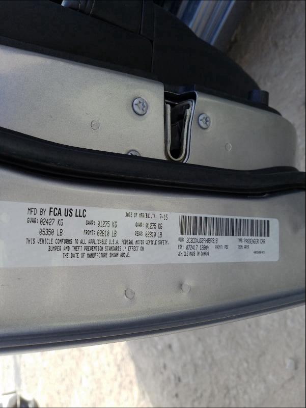 2015 DODGE CHARGER SX 2C3CDXJG2FH897918
