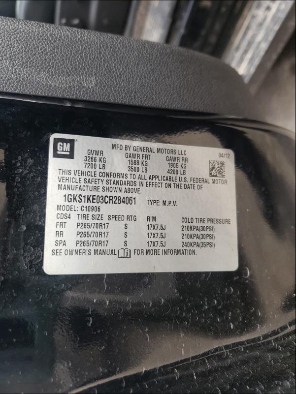 2012 GMC YUKON XL C 1GKS1KE03CR284061