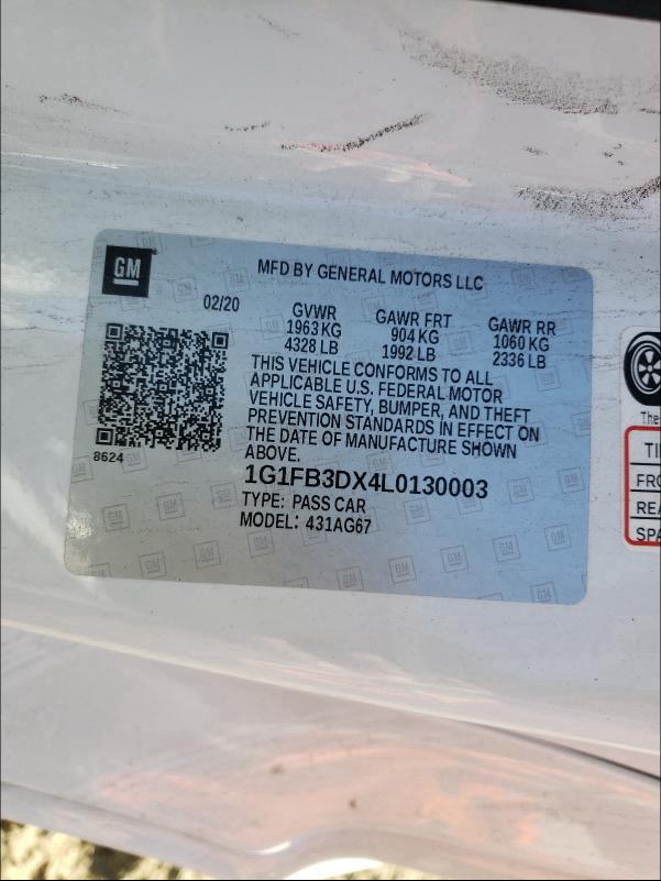 2020 CHEVROLET CAMARO LS - 1G1FB3DX4L0130003