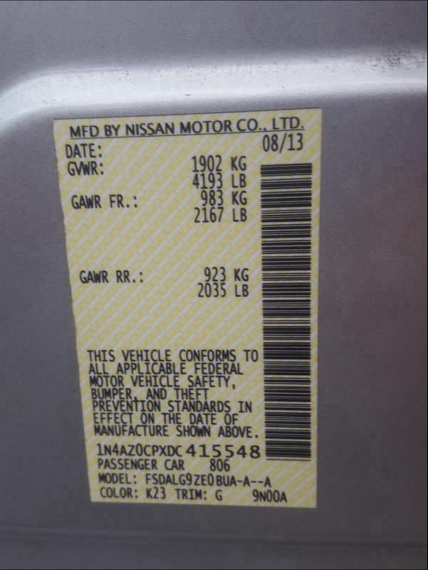 2013 NISSAN LEAF S 1N4AZ0CPXDC415548