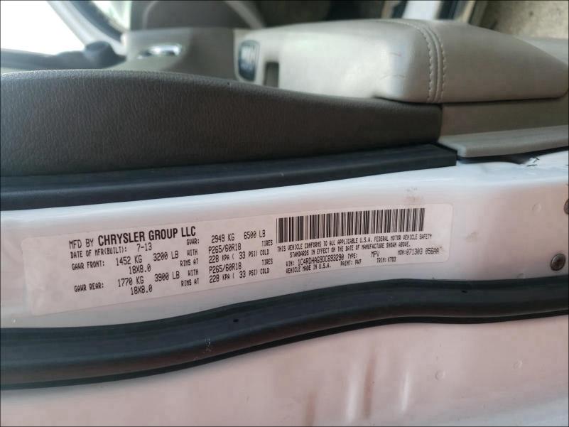 2013 DODGE DURANGO SX 1C4RDHAG9DC693290