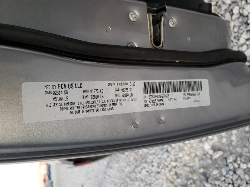 2016 DODGE CHARGER SX 2C3CDXHG2GH276668