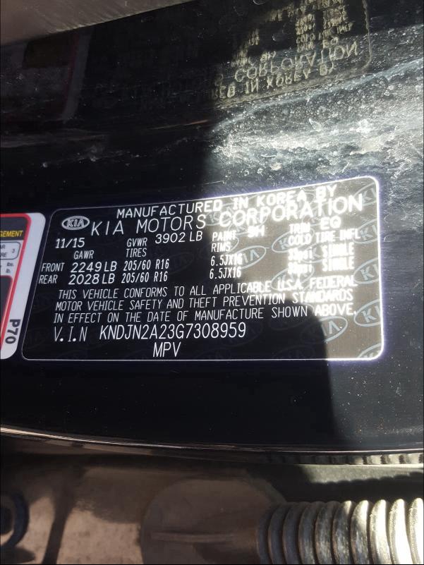 2016 KIA SOUL KNDJN2A23G7308959