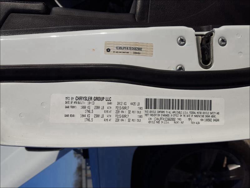 2014 JEEP PATRIOT LA 1C4NJPFA1ED662892