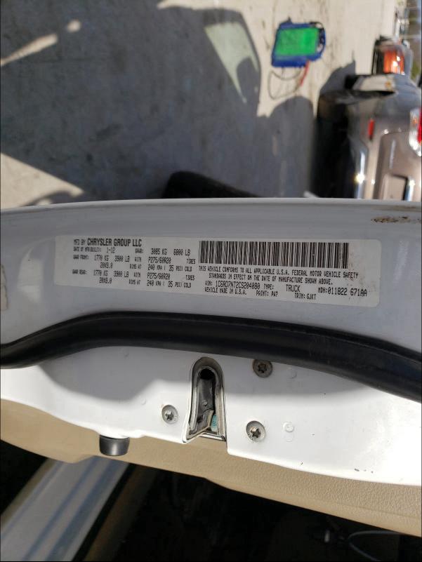 2012 DODGE RAM 1500 L 1C6RD7NT2CS204080