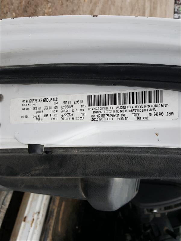 2011 DODGE RAM 1500 3D7JB1ET5BG605434