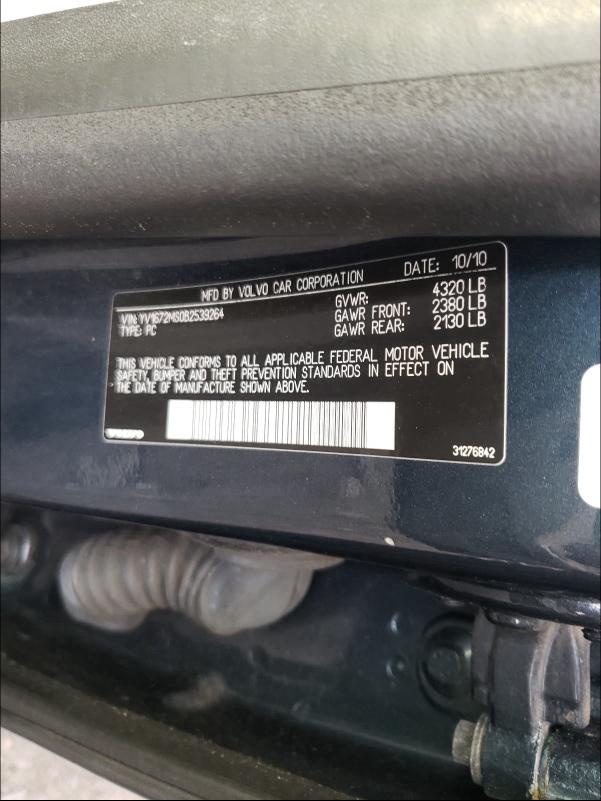 2011 VOLVO S40 YV1672MS0B2539264