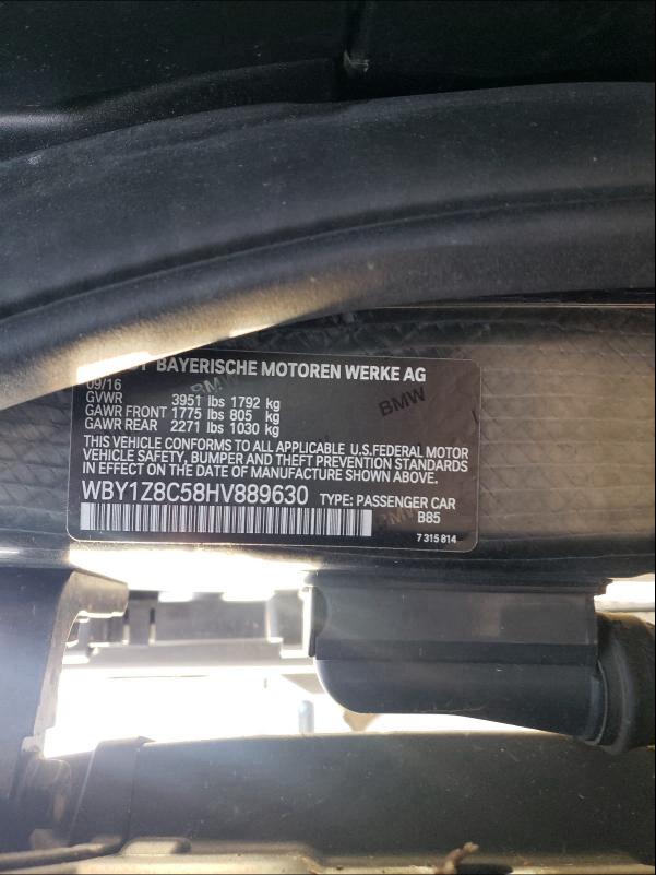 2017 BMW I3 REX WBY1Z8C58HV889630