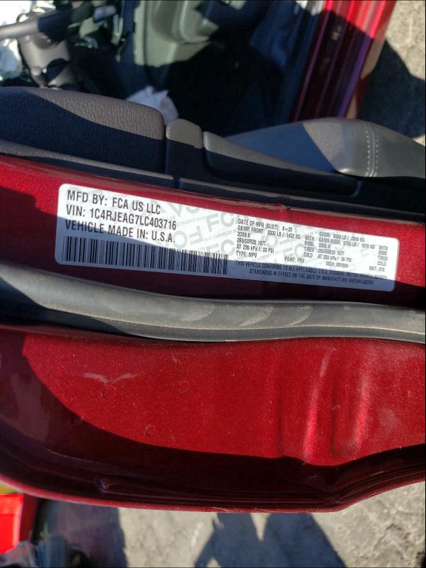 2020 JEEP GRAND CHER - 1C4RJEAG7LC403716