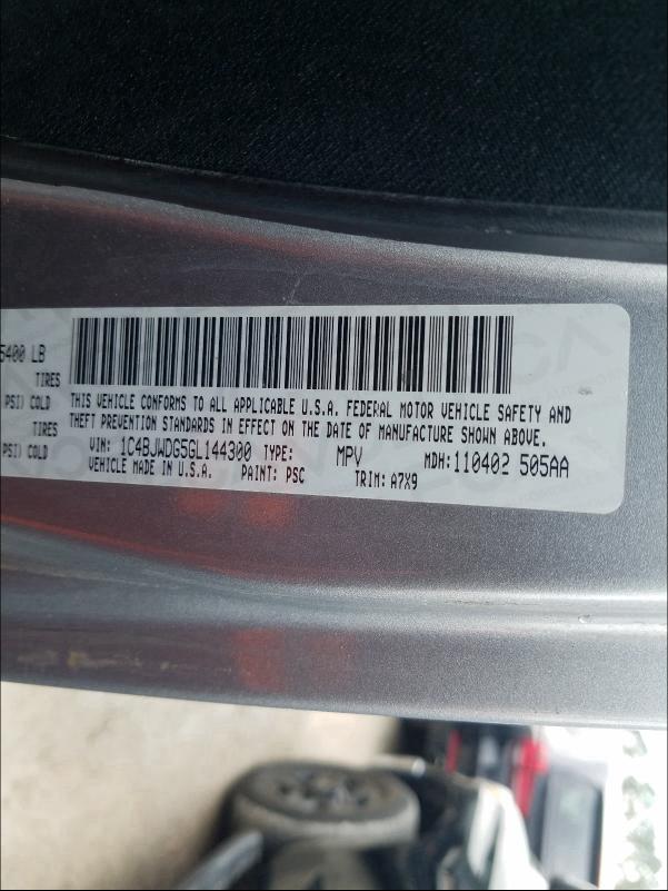 2016 JEEP WRANGLER U 1C4BJWDG5GL144300