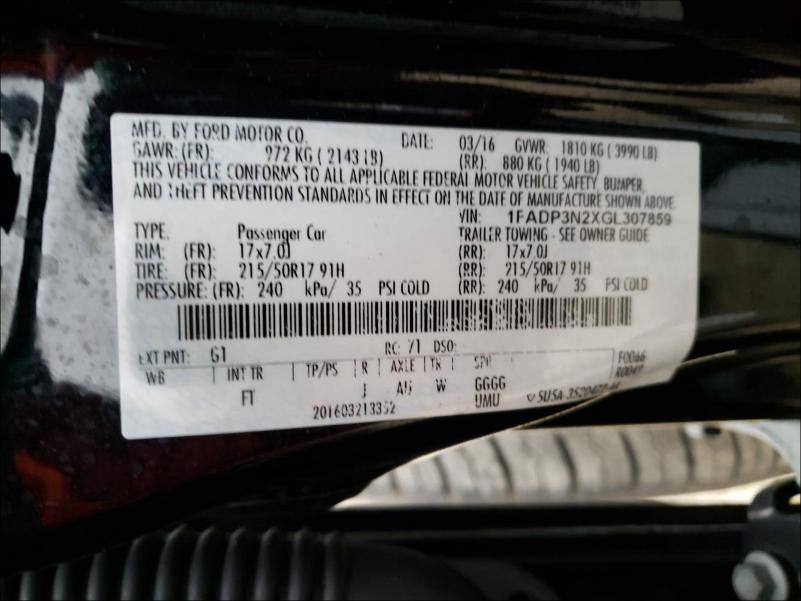 2016 FORD FOCUS TITA 1FADP3N2XGL307859