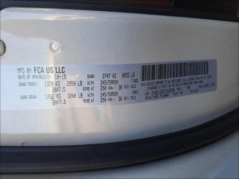 2020 CHRYSLER PACIFICA L 2C4RC1GG7LR122520