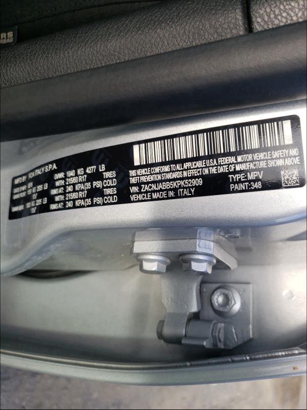 2019 JEEP RENEGADE L ZACNJABB5KPK52909