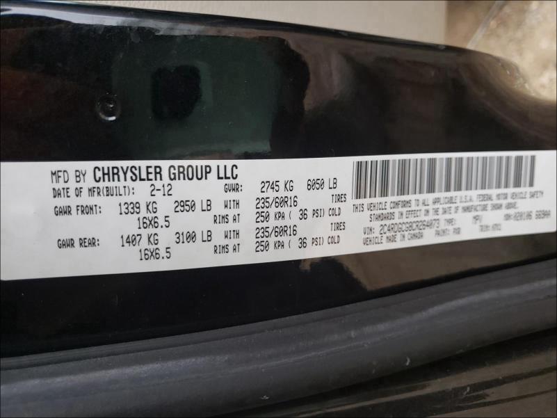 2012 DODGE GRAND CARA 2C4RDGCG8CR264073
