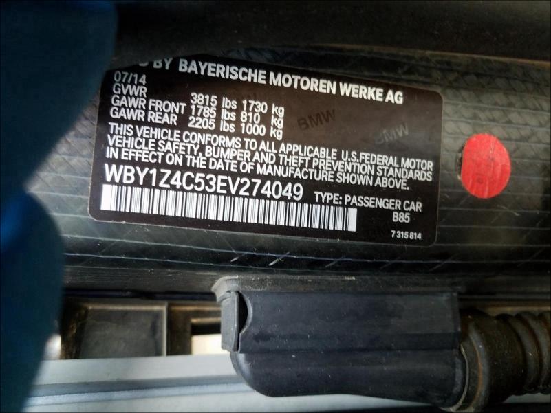 2014 BMW I3 REX WBY1Z4C53EV274049