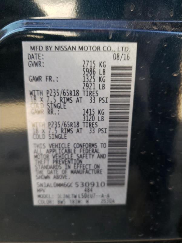 2016 INFINITI QX60 5N1AL0MM6GC530910
