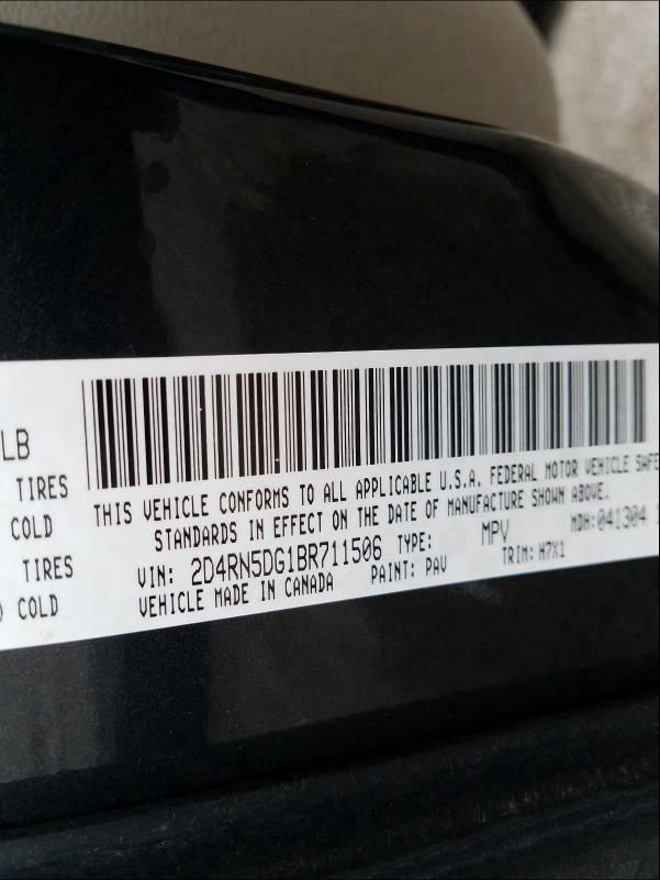 2011 DODGE GRAND CARA 2D4RN5DG1BR711506