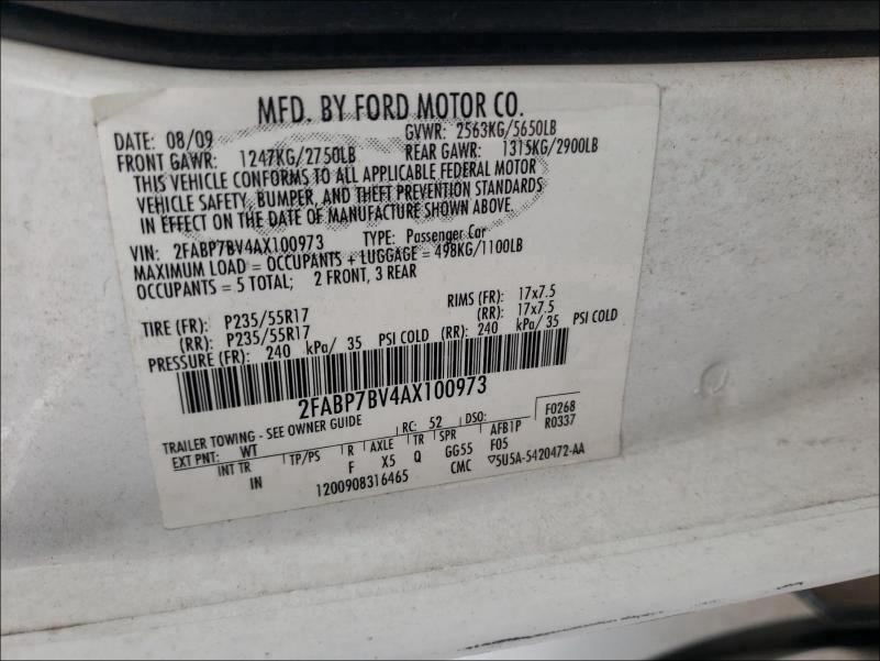 2010 FORD CROWN VICT 2FABP7BV4AX100973