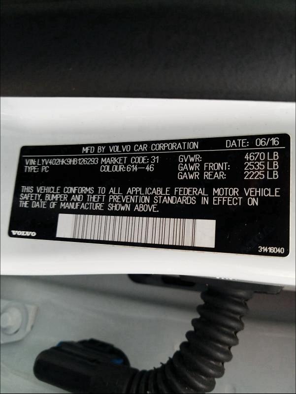 2017 VOLVO S60 PREMIE LYV402HK9HB126293