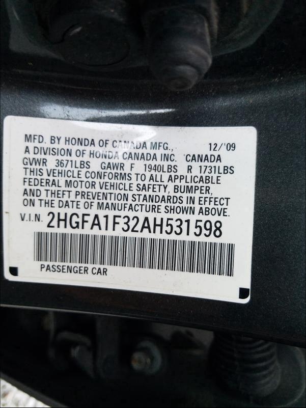 2010 HONDA CIVIC VP 2HGFA1F32AH531598