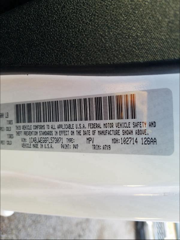 2015 JEEP WRANGLER U 1C4BJWEG6FL573071