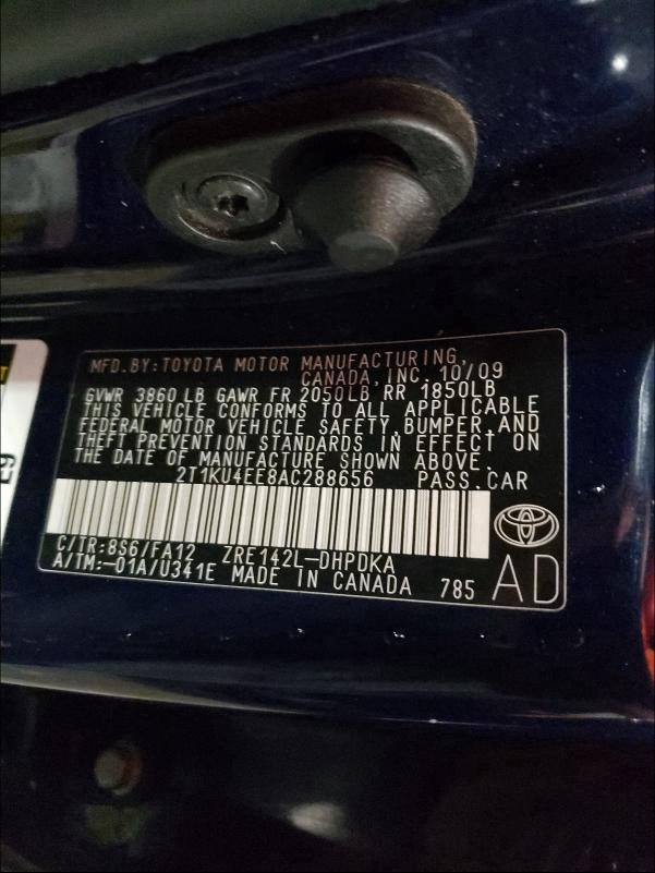 2010 TOYOTA COROLLA MA 2T1KU4EE8AC288656