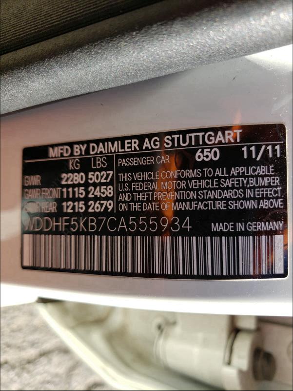 WDDHF5KB7CA555934 2012 Mercedes-Benz E 350 3.5L