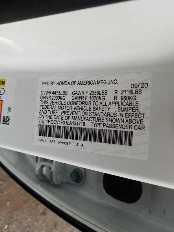 2020 HONDA ACCORD SPO - 1HGCV1F31LA131718