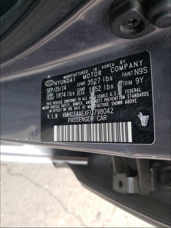 2015 HYUNDAI ACCENT GLS KMHCT4AEXFU798042