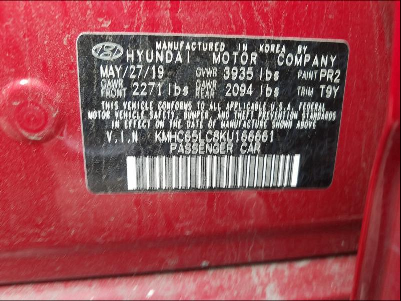 2019 HYUNDAI IONIQ BLUE KMHC65LC8KU166661