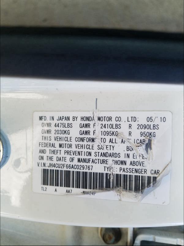 2010 ACURA TSX JH4CU2F66AC029767